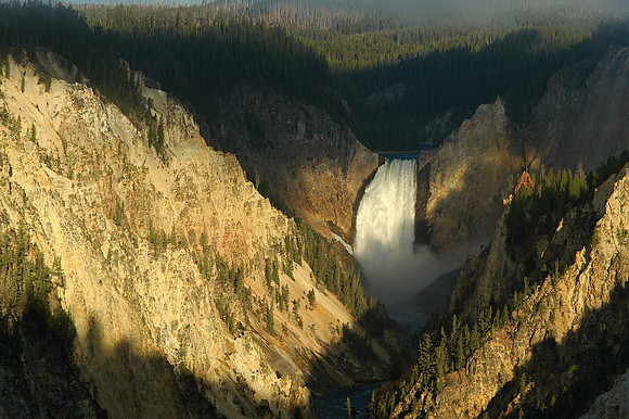 Lower Falls of the Yellowstone River at Sunrise